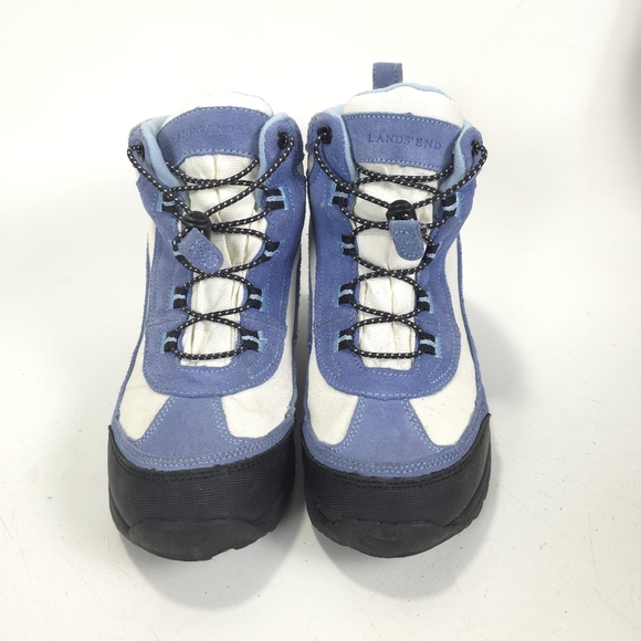 Lands’ End Frostline Hiker Boots Women’s Blue White Size 6.5 Leather Suede Shoes - Picture 8 of 12